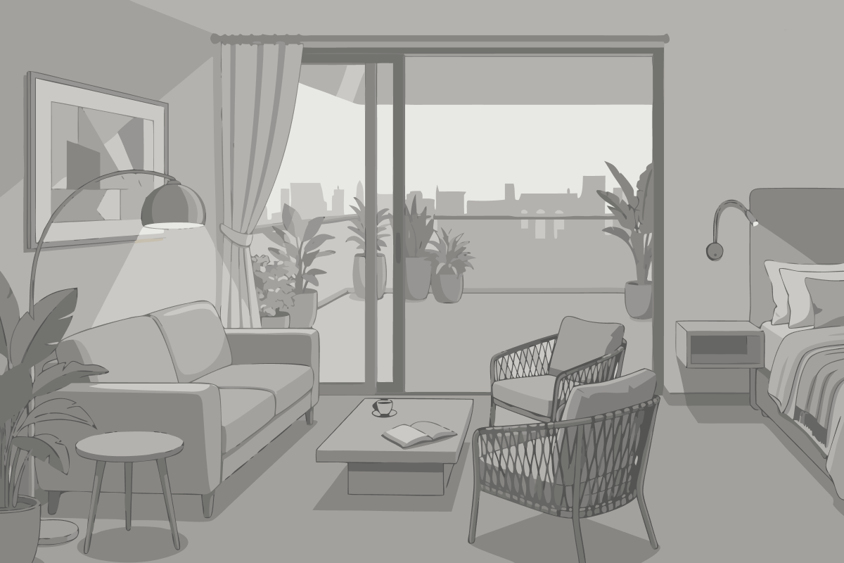 Apartamento Superior de 1 dormitorio con balcón
